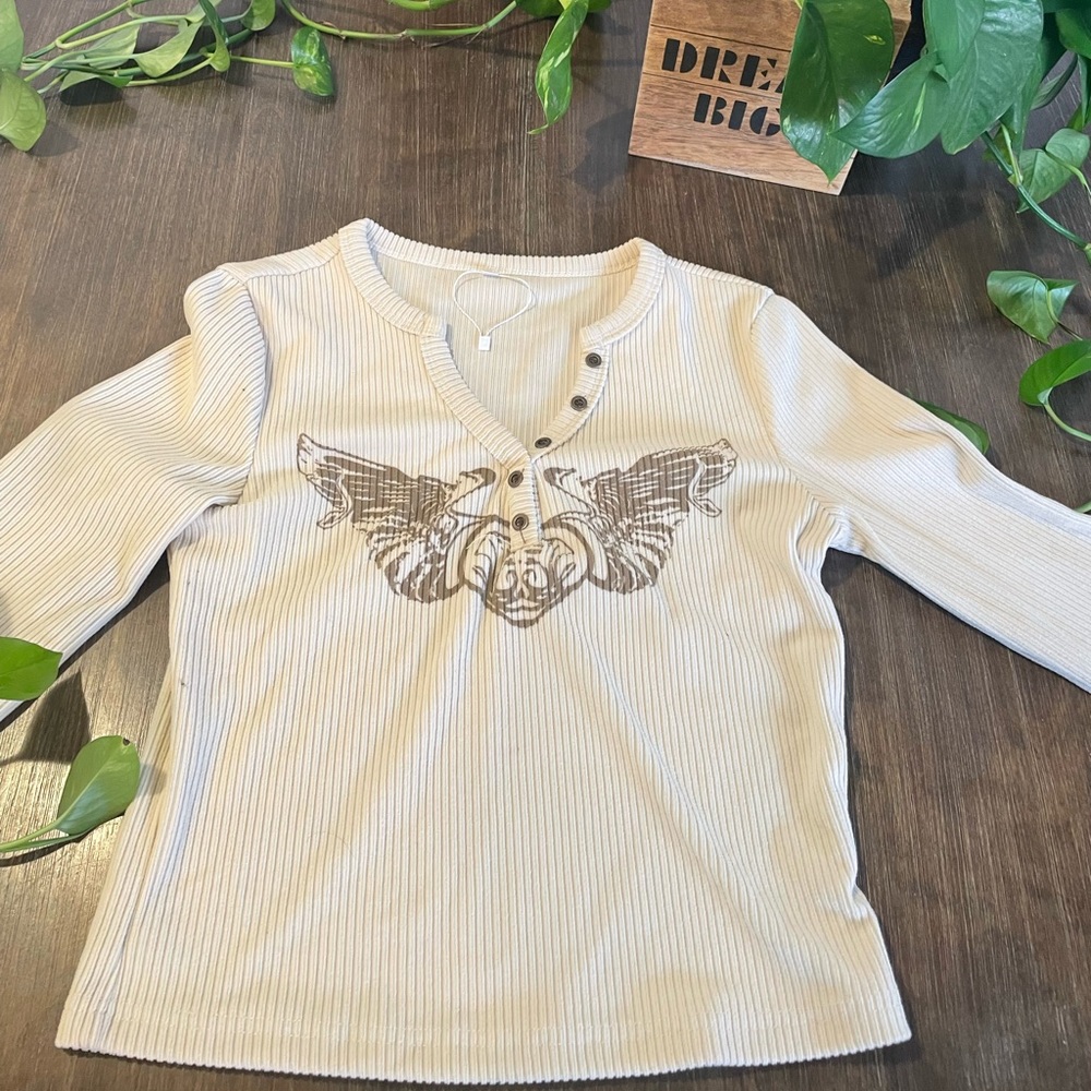 Butterfly long sleeve blouse